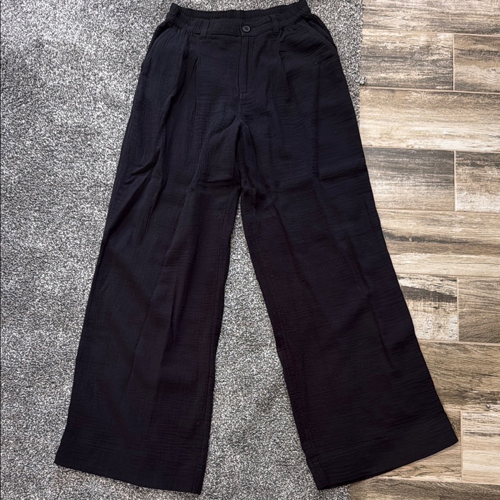 Aerie Black Wide-Leg Pants